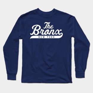 New York 'The Bronx' Pinstripe Baseball Script Fan T-Shirt Long Sleeve T-Shirt